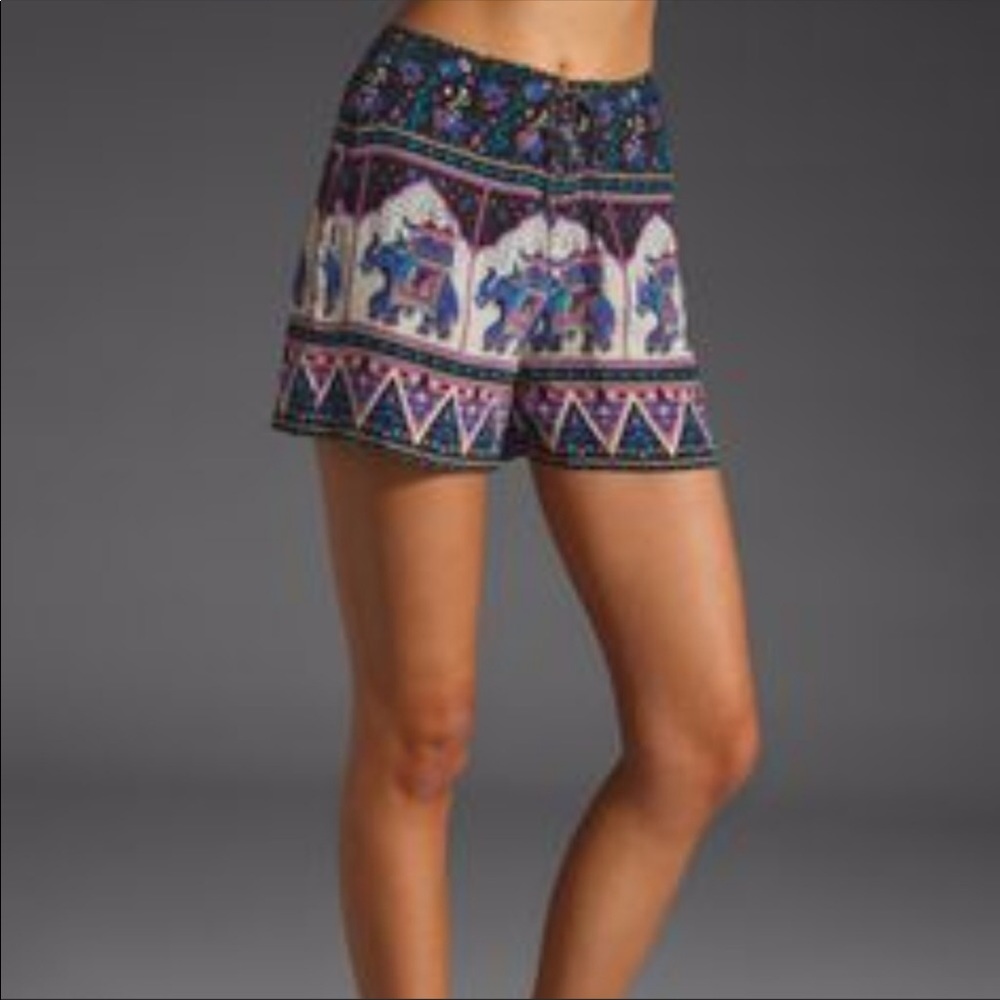 Winter Kate Boho Elephant Silk Shorts S